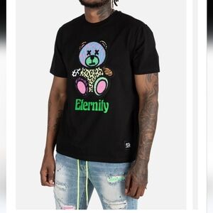 Eternity Black Tee Fuzzy Bear Graphic Tee XL (5986)